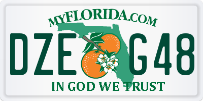 FL license plate DZEG48