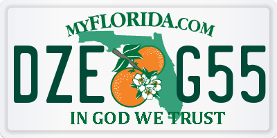 FL license plate DZEG55