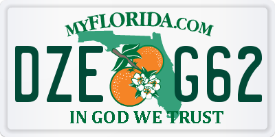 FL license plate DZEG62