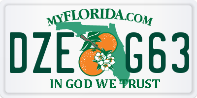 FL license plate DZEG63