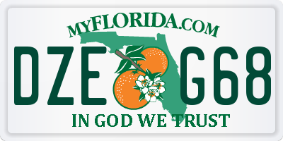 FL license plate DZEG68