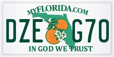 FL license plate DZEG70