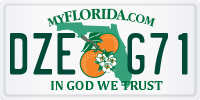 FL license plate DZEG71