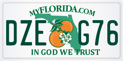 FL license plate DZEG76