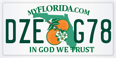 FL license plate DZEG78