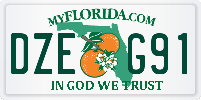 FL license plate DZEG91