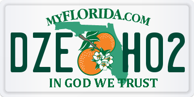 FL license plate DZEH02