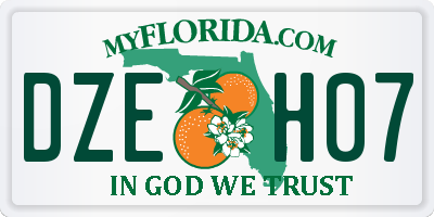 FL license plate DZEH07