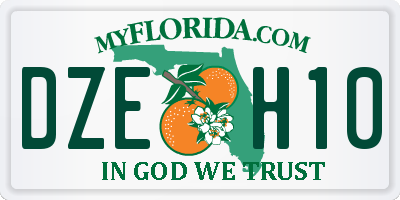 FL license plate DZEH10