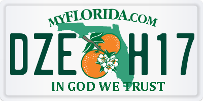 FL license plate DZEH17