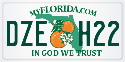 FL license plate DZEH22