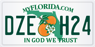 FL license plate DZEH24
