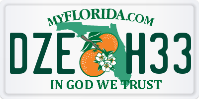 FL license plate DZEH33