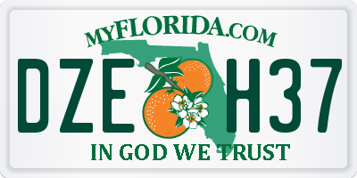 FL license plate DZEH37