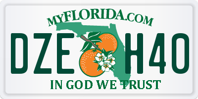 FL license plate DZEH40