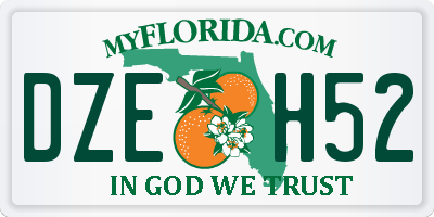 FL license plate DZEH52
