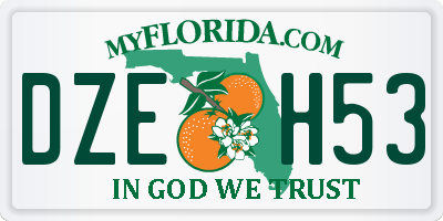 FL license plate DZEH53
