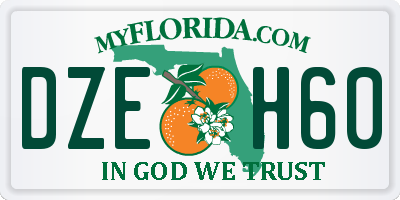 FL license plate DZEH60