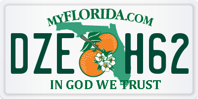 FL license plate DZEH62