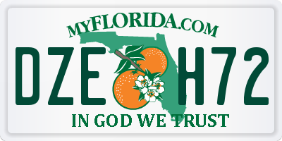 FL license plate DZEH72