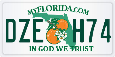 FL license plate DZEH74