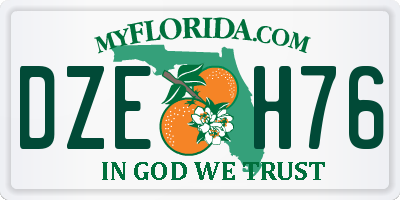 FL license plate DZEH76