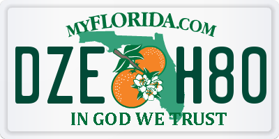 FL license plate DZEH80