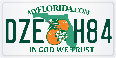 FL license plate DZEH84