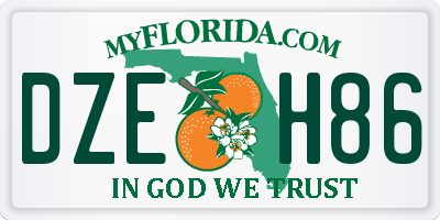 FL license plate DZEH86