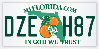 FL license plate DZEH87