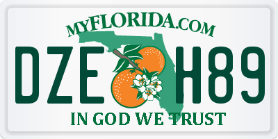 FL license plate DZEH89