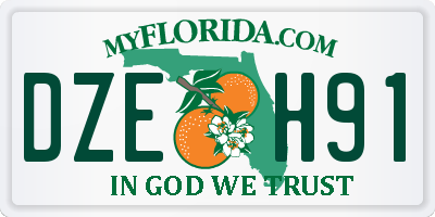 FL license plate DZEH91