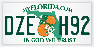 FL license plate DZEH92
