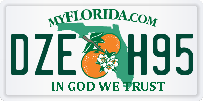FL license plate DZEH95