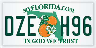 FL license plate DZEH96