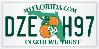 FL license plate DZEH97