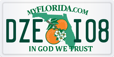 FL license plate DZEI08