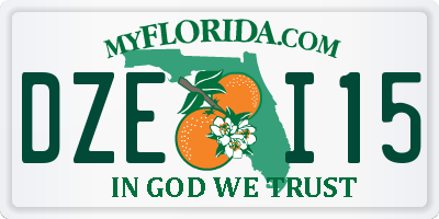 FL license plate DZEI15
