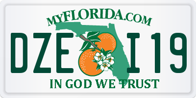 FL license plate DZEI19