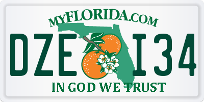 FL license plate DZEI34