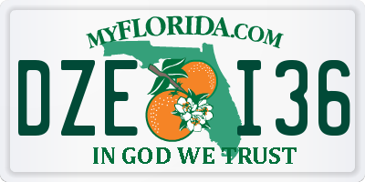 FL license plate DZEI36