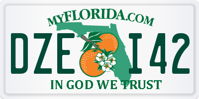 FL license plate DZEI42