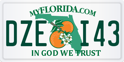 FL license plate DZEI43