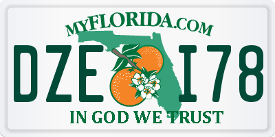 FL license plate DZEI78