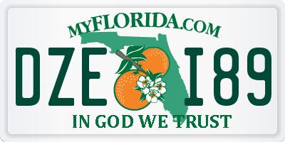 FL license plate DZEI89