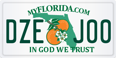 FL license plate DZEJ00