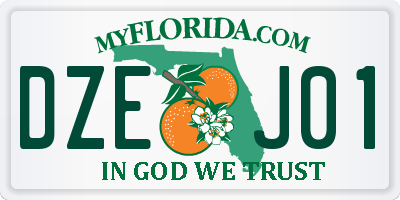 FL license plate DZEJ01