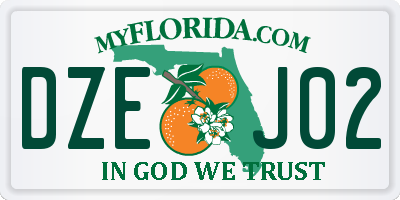 FL license plate DZEJ02