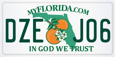 FL license plate DZEJ06