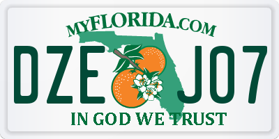 FL license plate DZEJ07